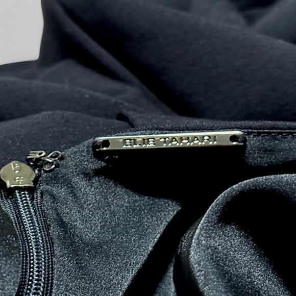 Elie Tahari Zoe Sheath Long Sleeve V-neck Form Fitting Dress Dark Blue Size 12 - Picture 7 of 9